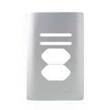 Placa p/ 2 Interruptores + 2 tomadas 4x2 - Novara Prata
